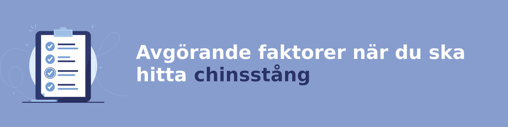 viktiga faktorer för att välja rätt chinsstång