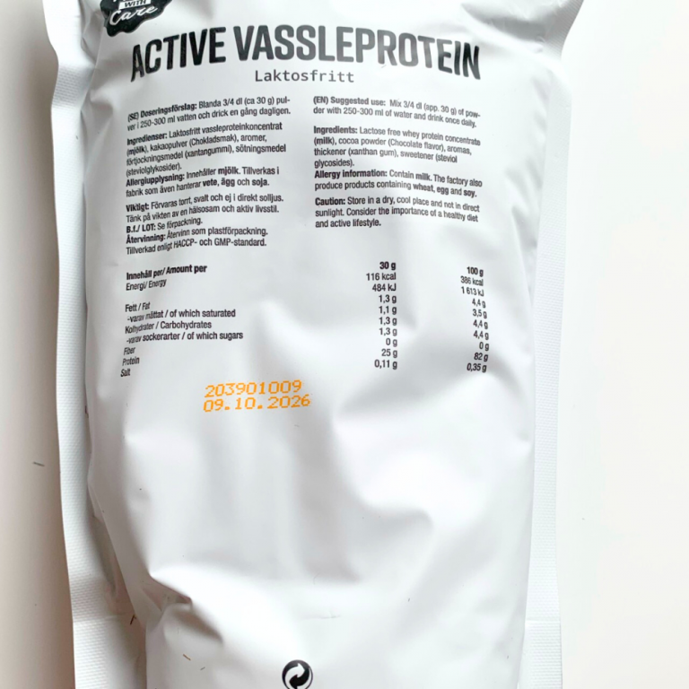 Healthwell Active Vassleprotein Laktosfritt Produktbild 02