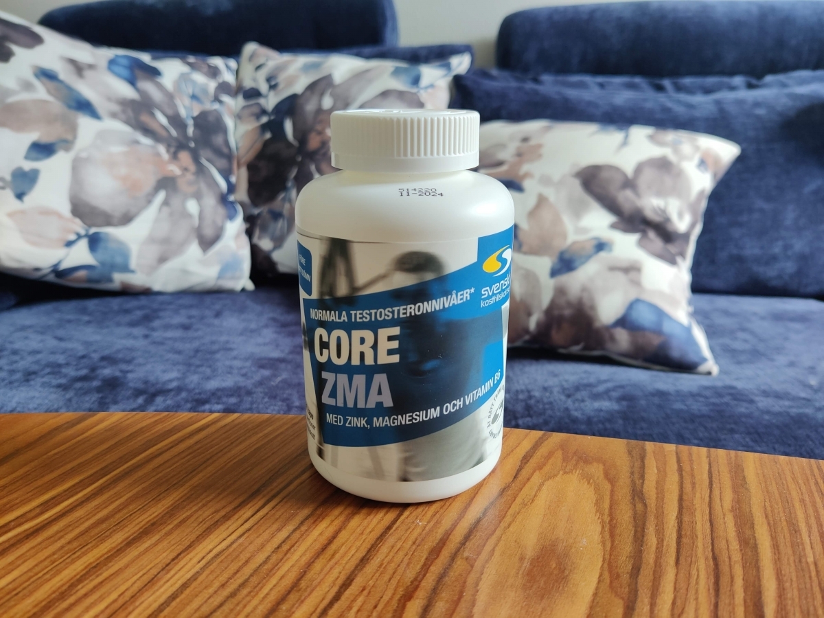 Core ZMA i vardagsrum inför kvällsrutin, tagen av oss under testet