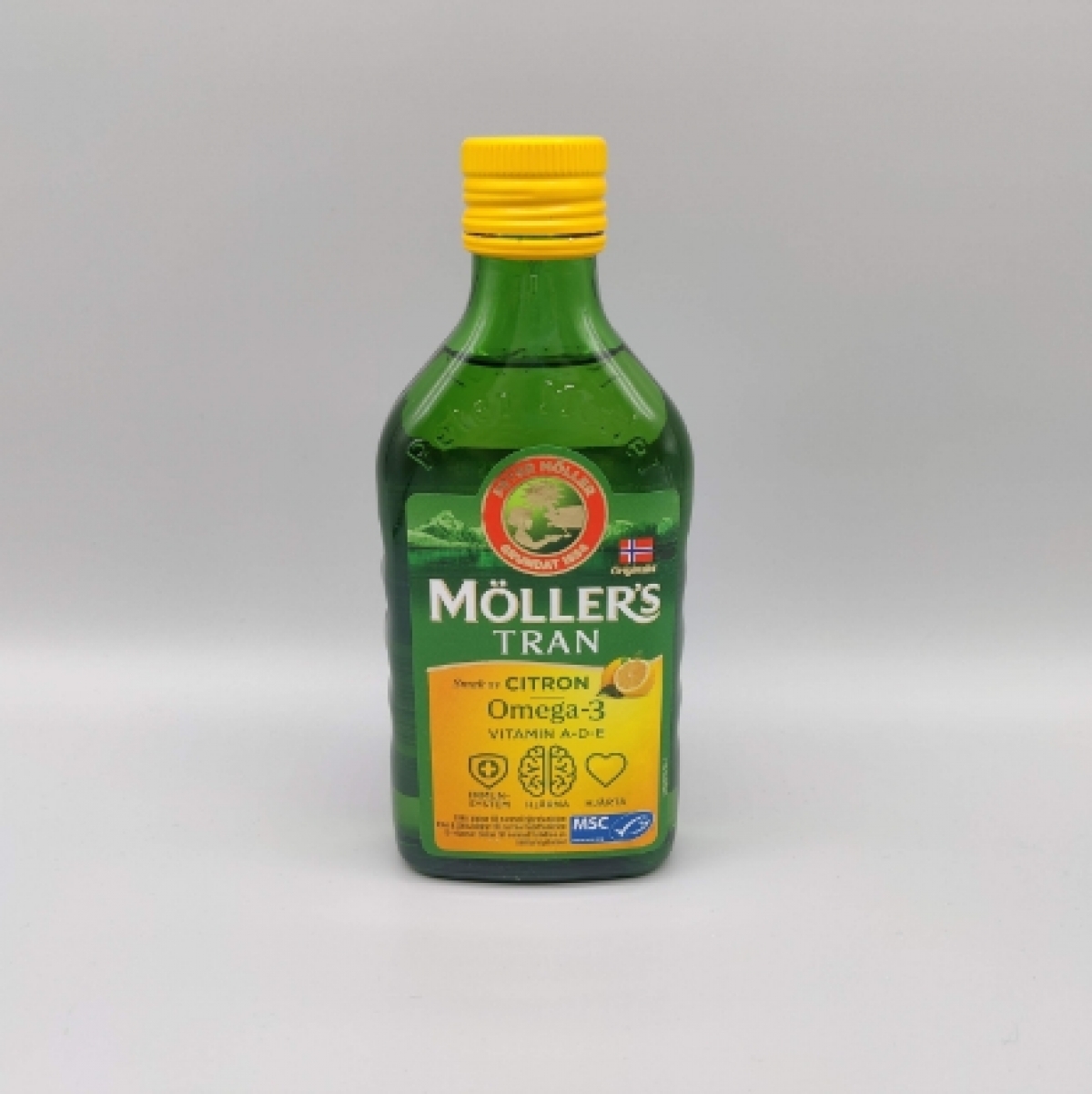 Möllers Tran framsida med citronsmak och MSC märkning produktfoto av oss