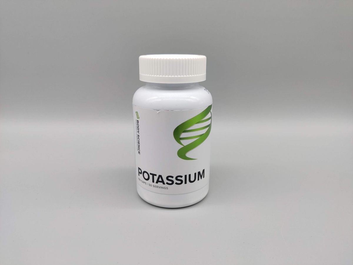 Body Science Kalium mot neutral bakgrund produktbild från vårt test