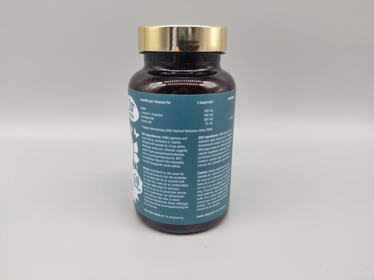 Wellatomin Premium ingredienslista med GABA L‑teanin Herbatonin och vitamin B6