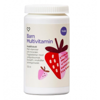 Hjaertats Barn Multivitamin tuggtablett med jordgubbsmak